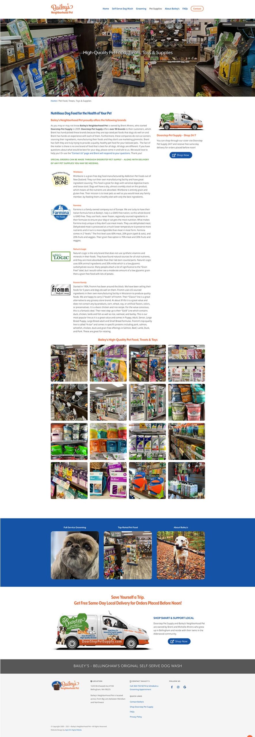 Bailey’s Neighborhood Pet Supplies Page