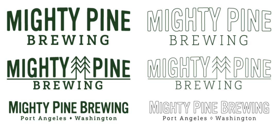 Mighty Pine Brewing Logo Word-Marks