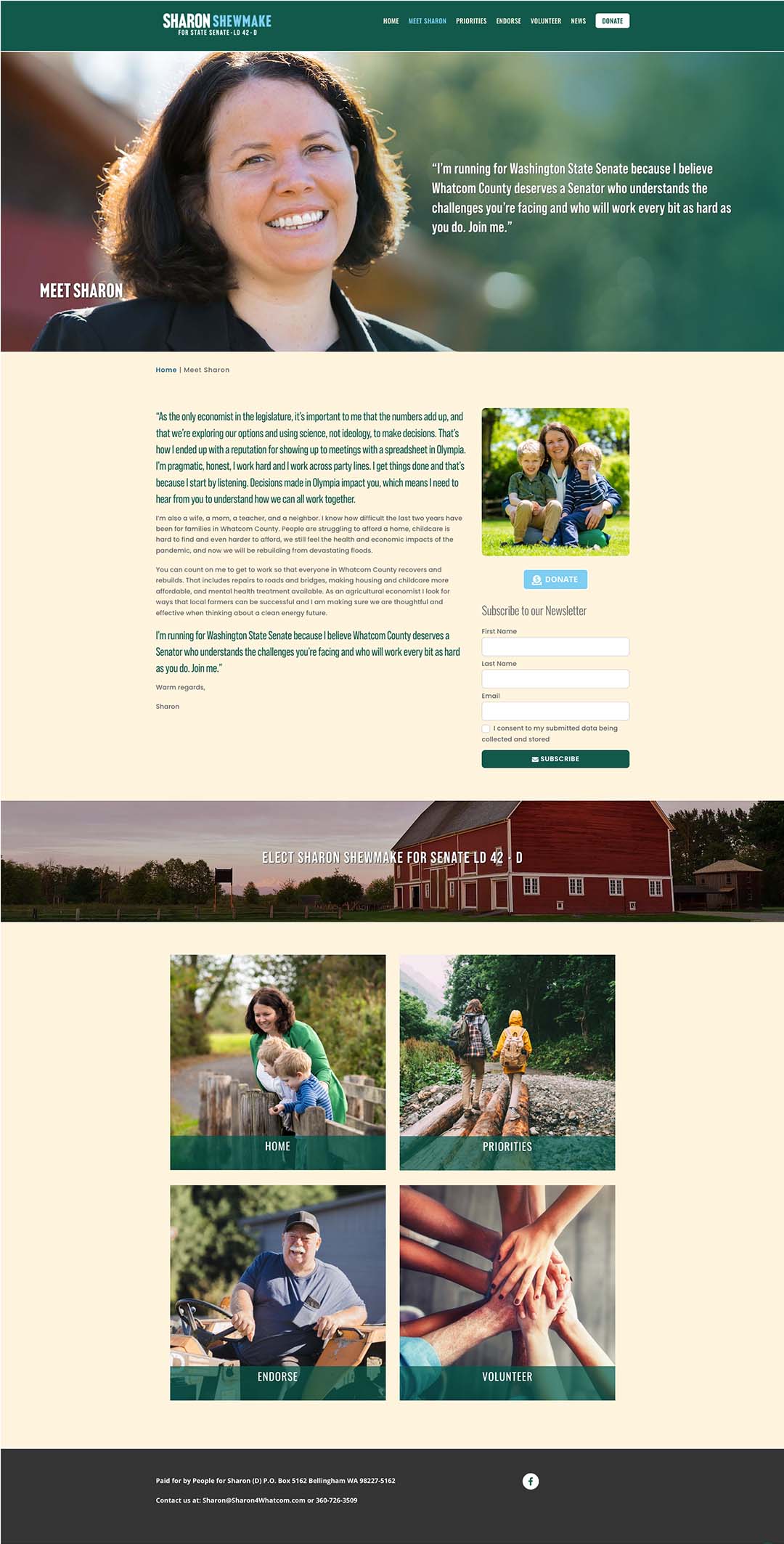 Sharon Shewmake Campaign Website Meet Sharon