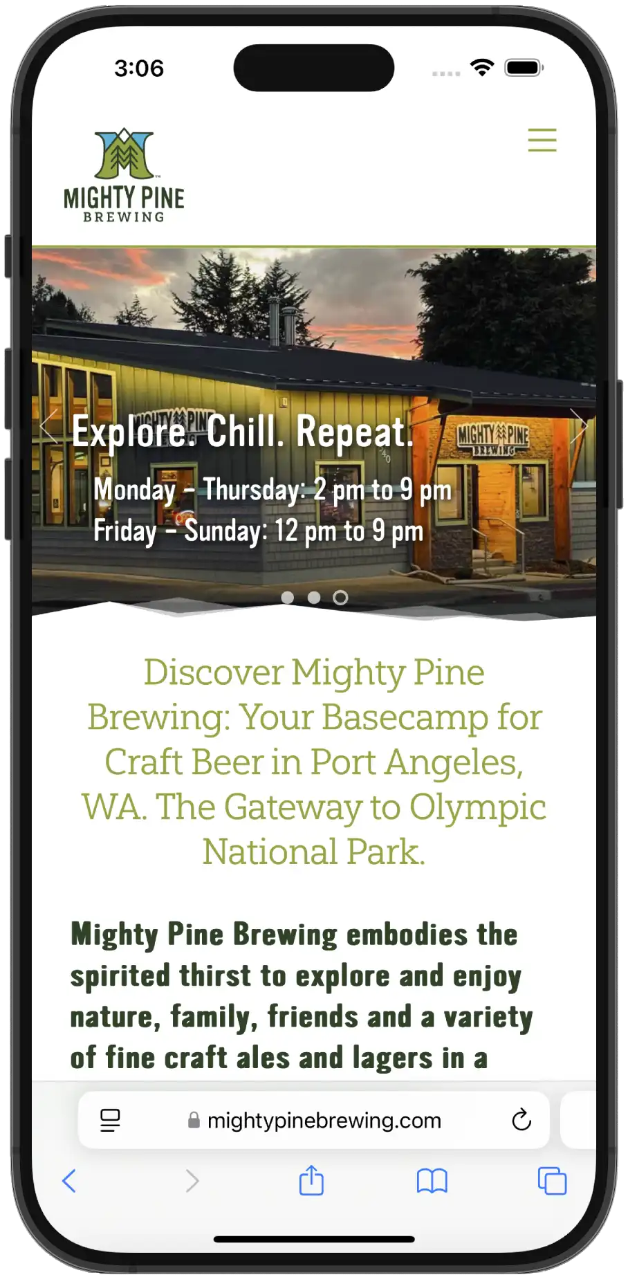 Mighty Pine Brewing Wordpress Website Design